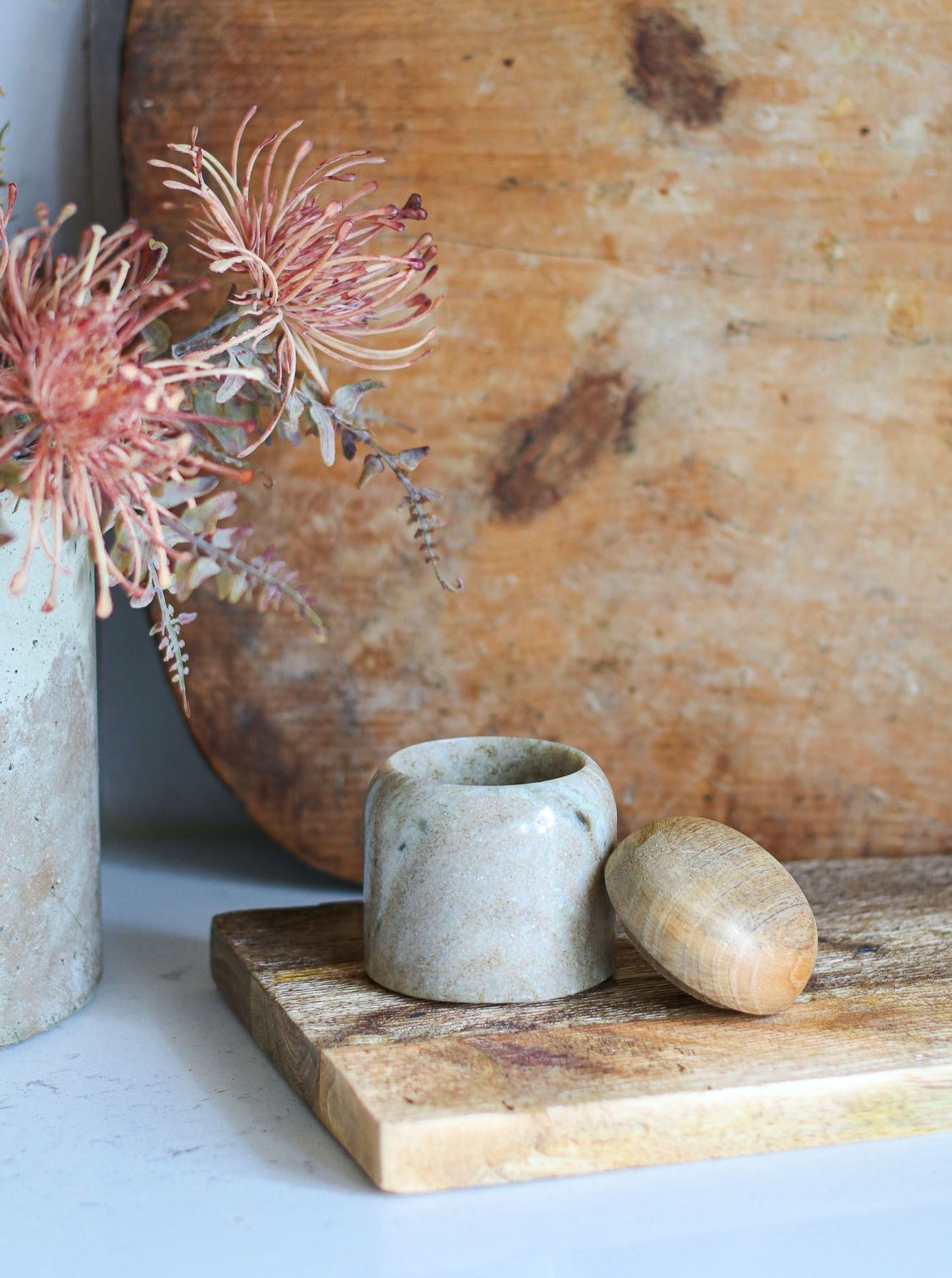 Marble & Wood Canister