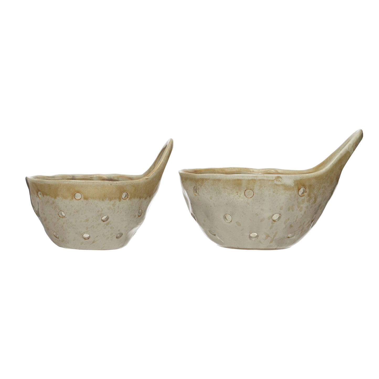 Stoneware Colanders with Handles | Set of 2