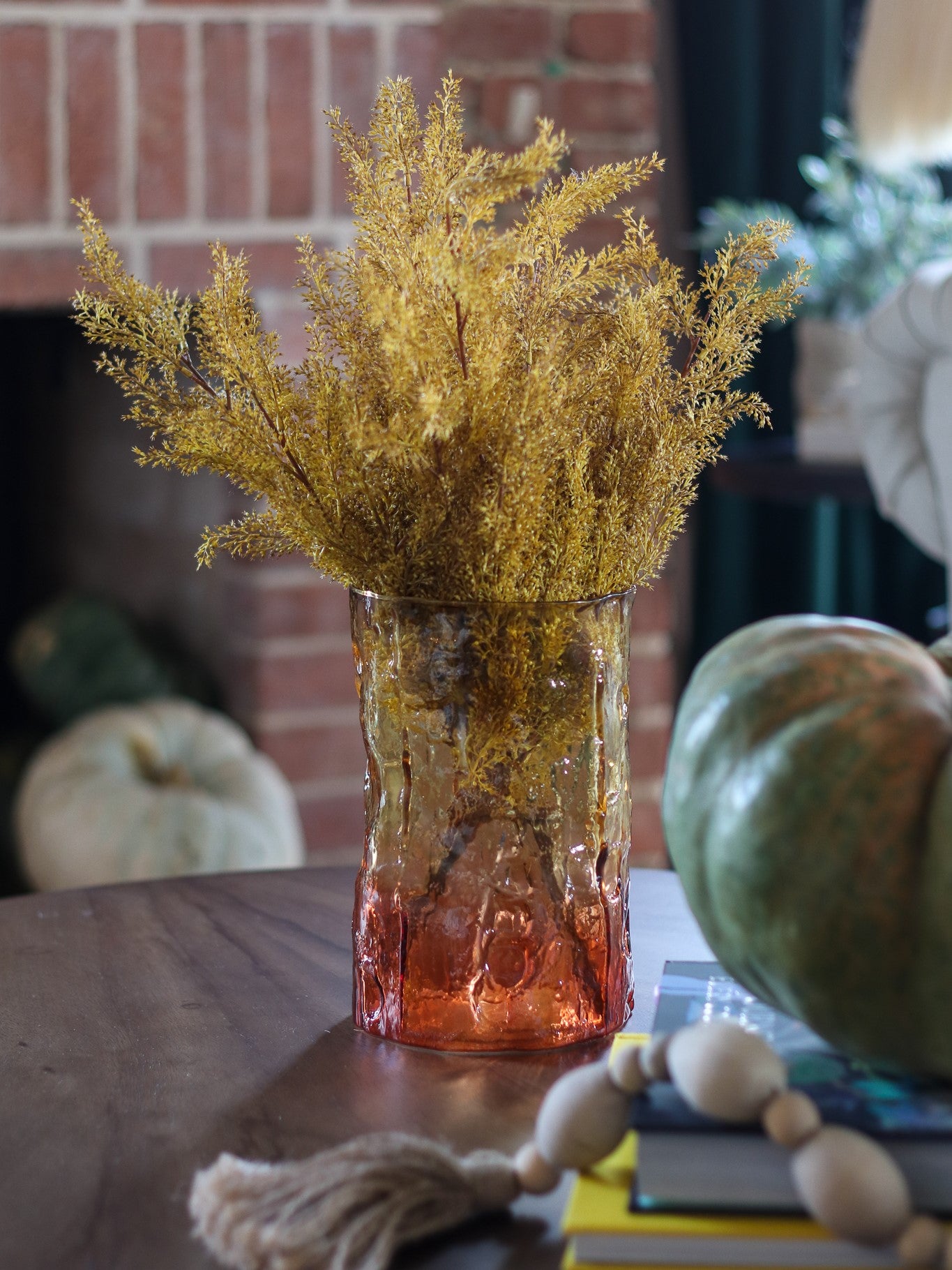 Amber Faux Boix Glass Vase