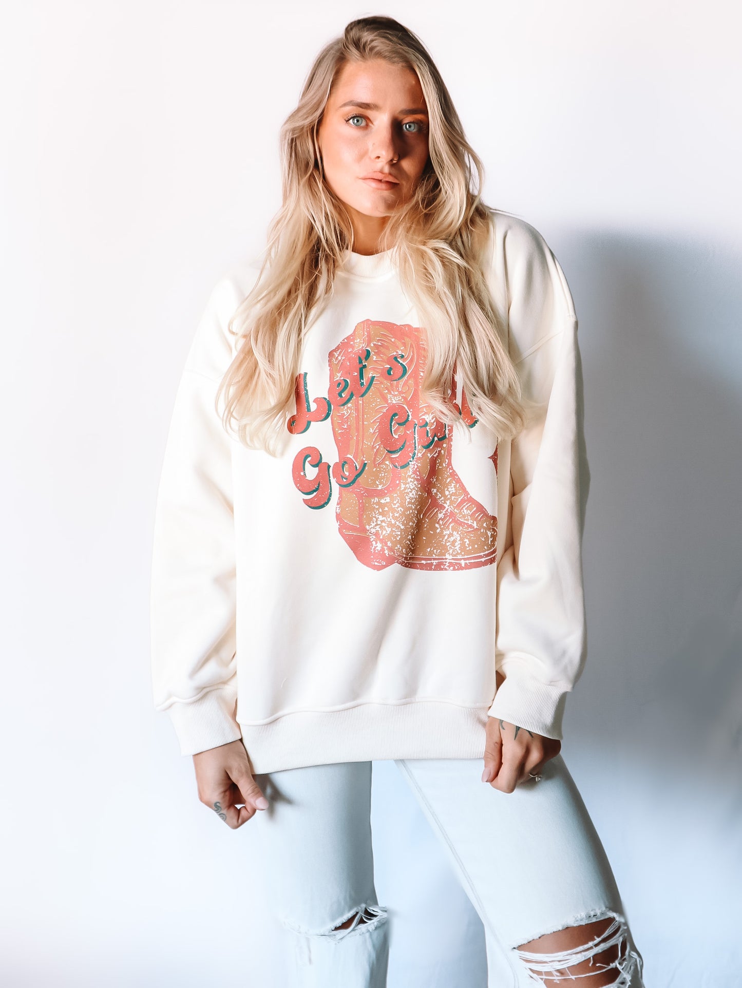 Load image into Gallery viewer, Let&amp;#39;s Go Girls Sweatshirt

