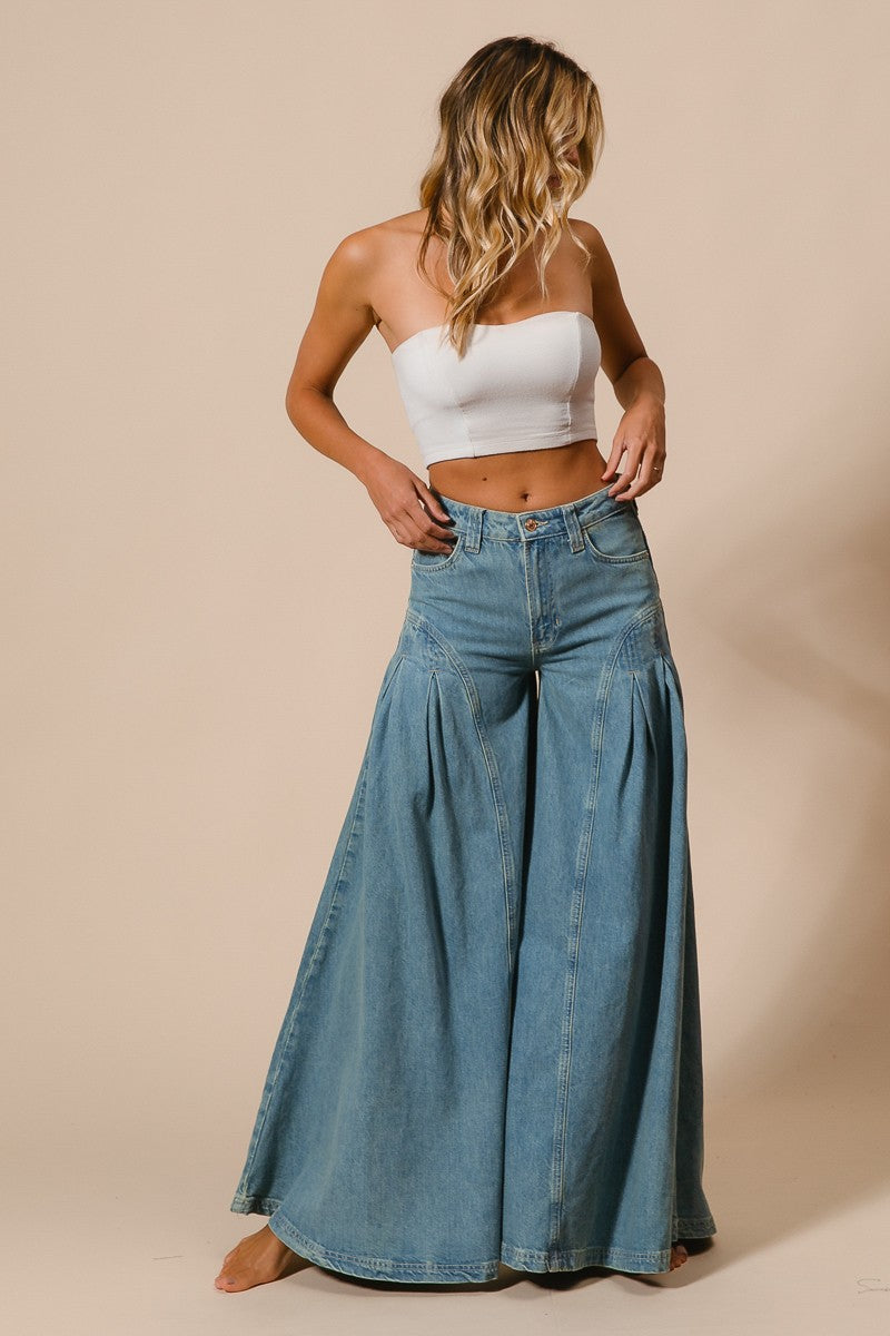 Rustic Sky Wide Leg Jeans