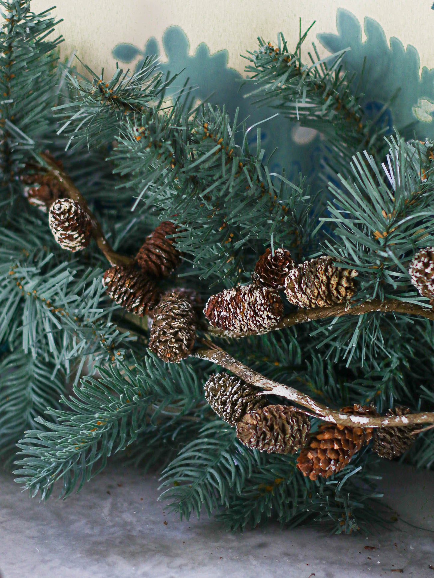 Mini Frosted Pinecone Garland