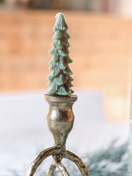 Green Tree Tapered Candle | 5"