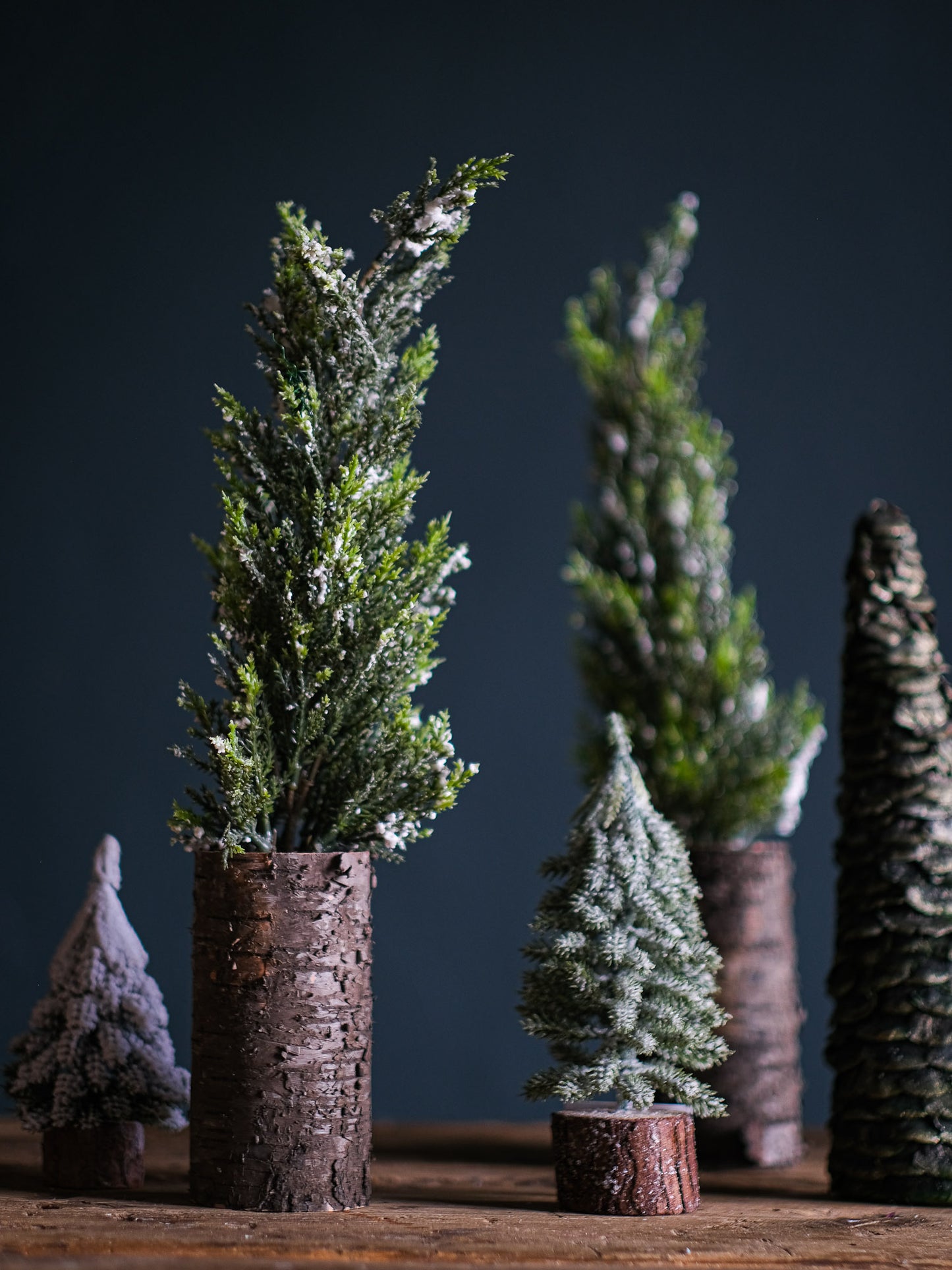 Faux Cypress Tree in Birch Bark Pot