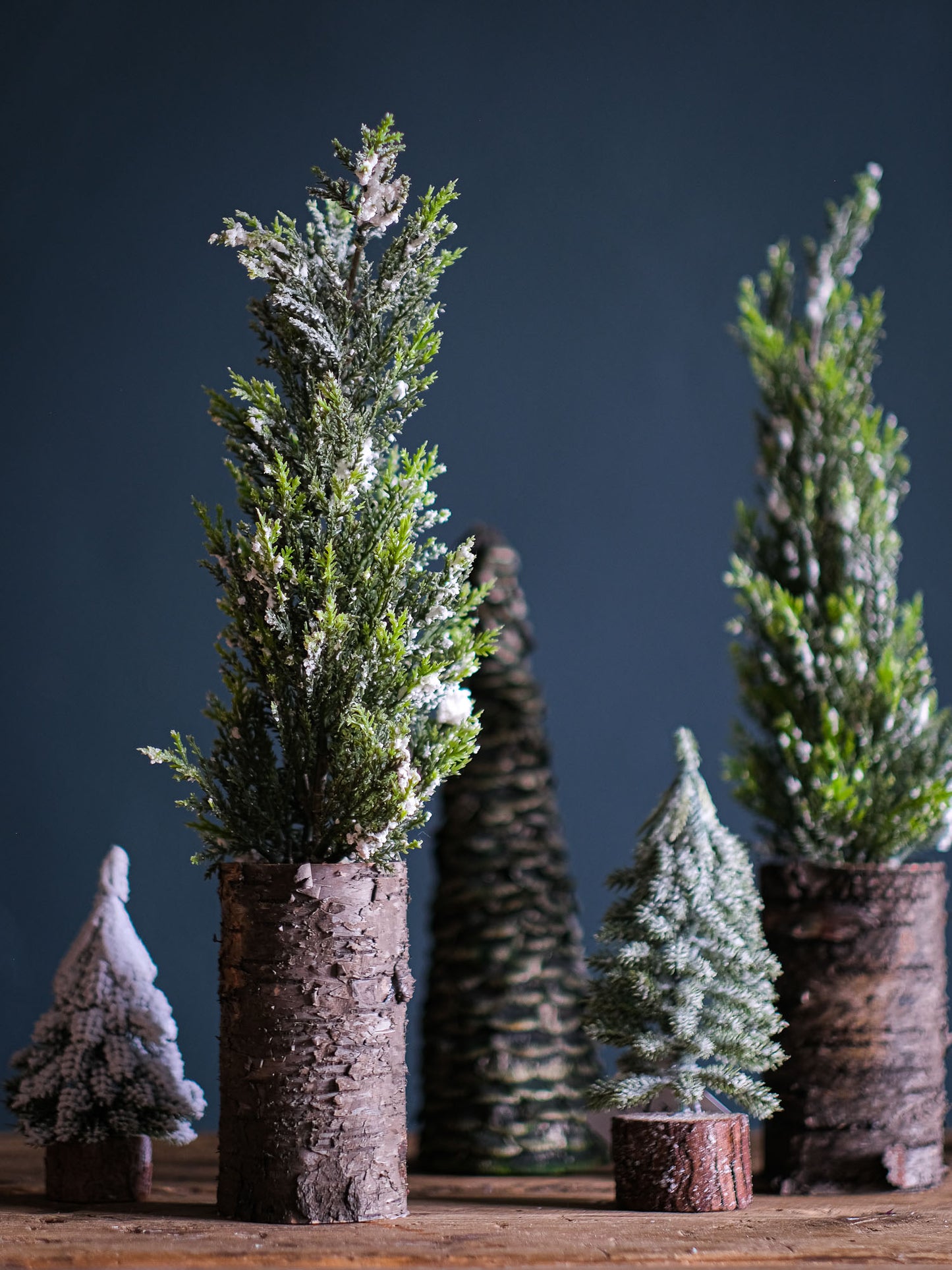 Faux Cypress Tree in Birch Bark Pot