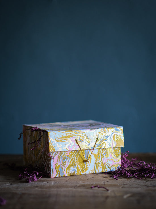 Handmade Recycled Marbled Paper Boxes