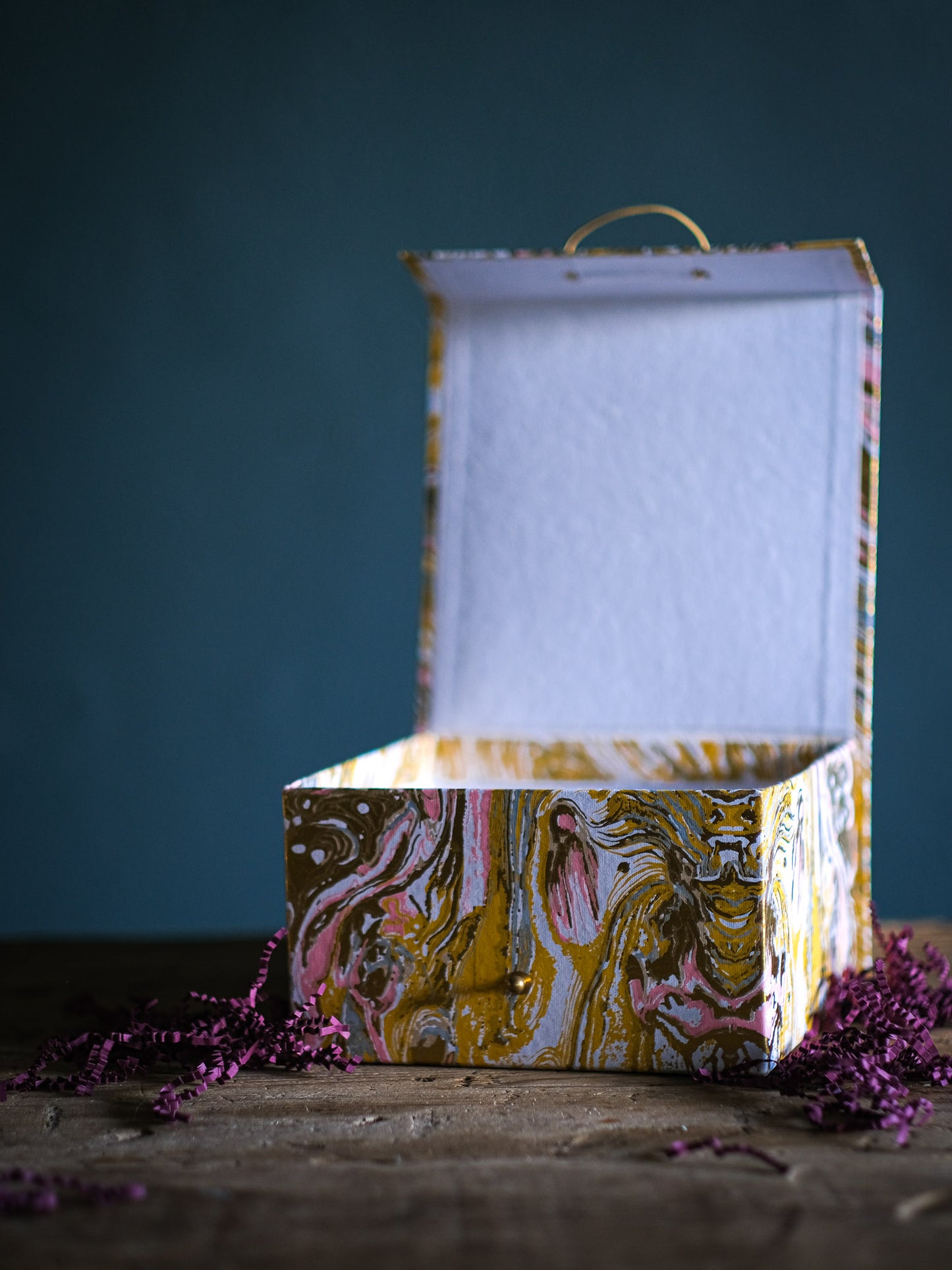 Handmade Recycled Marbled Paper Boxes