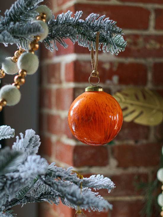 Marbled Glass Ornament | Amber