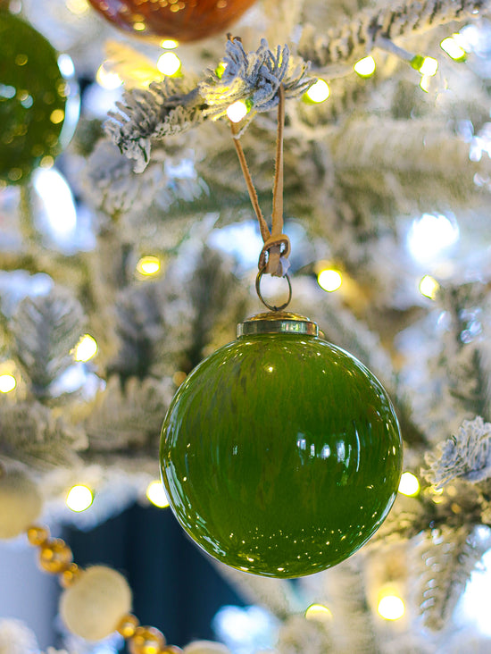 Marbled Glass Ornament | Green
