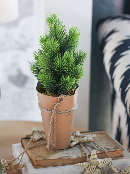 Load image into Gallery viewer, Mini Evergreen Faux Tree
