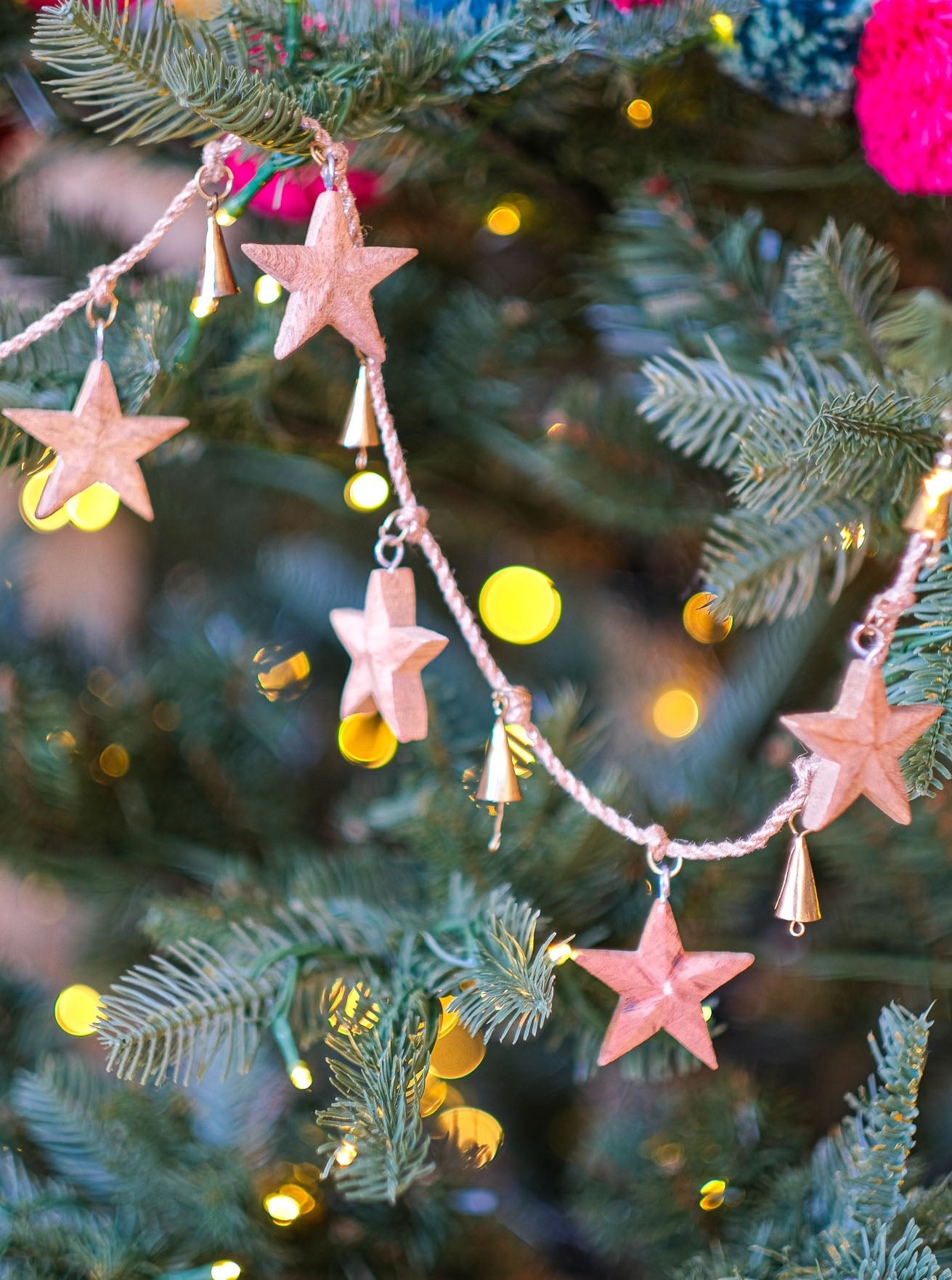 Load image into Gallery viewer, Wish Upon a Wood Star Garland
