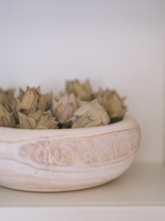 Load image into Gallery viewer, Whitewashed Wood Bowl
