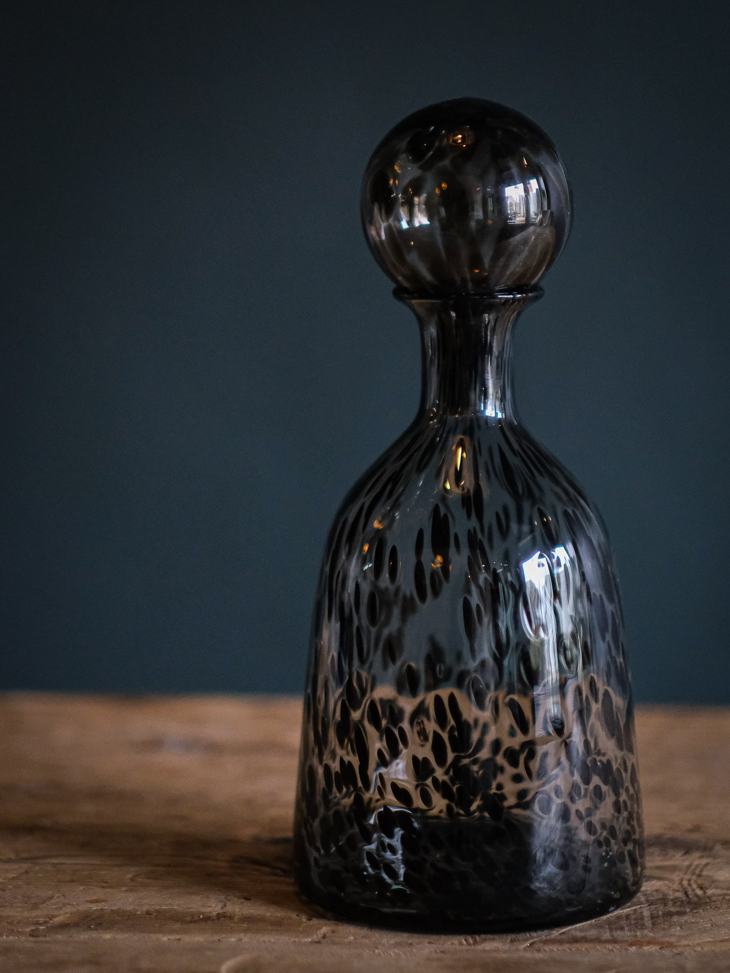 Black Leopard Glass Bottle