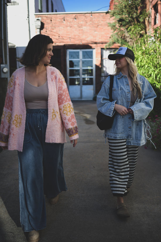 Fuzzy Floral Cardigan