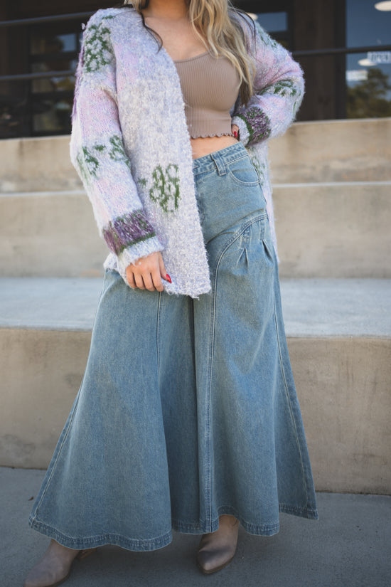 Fuzzy Floral Cardigan