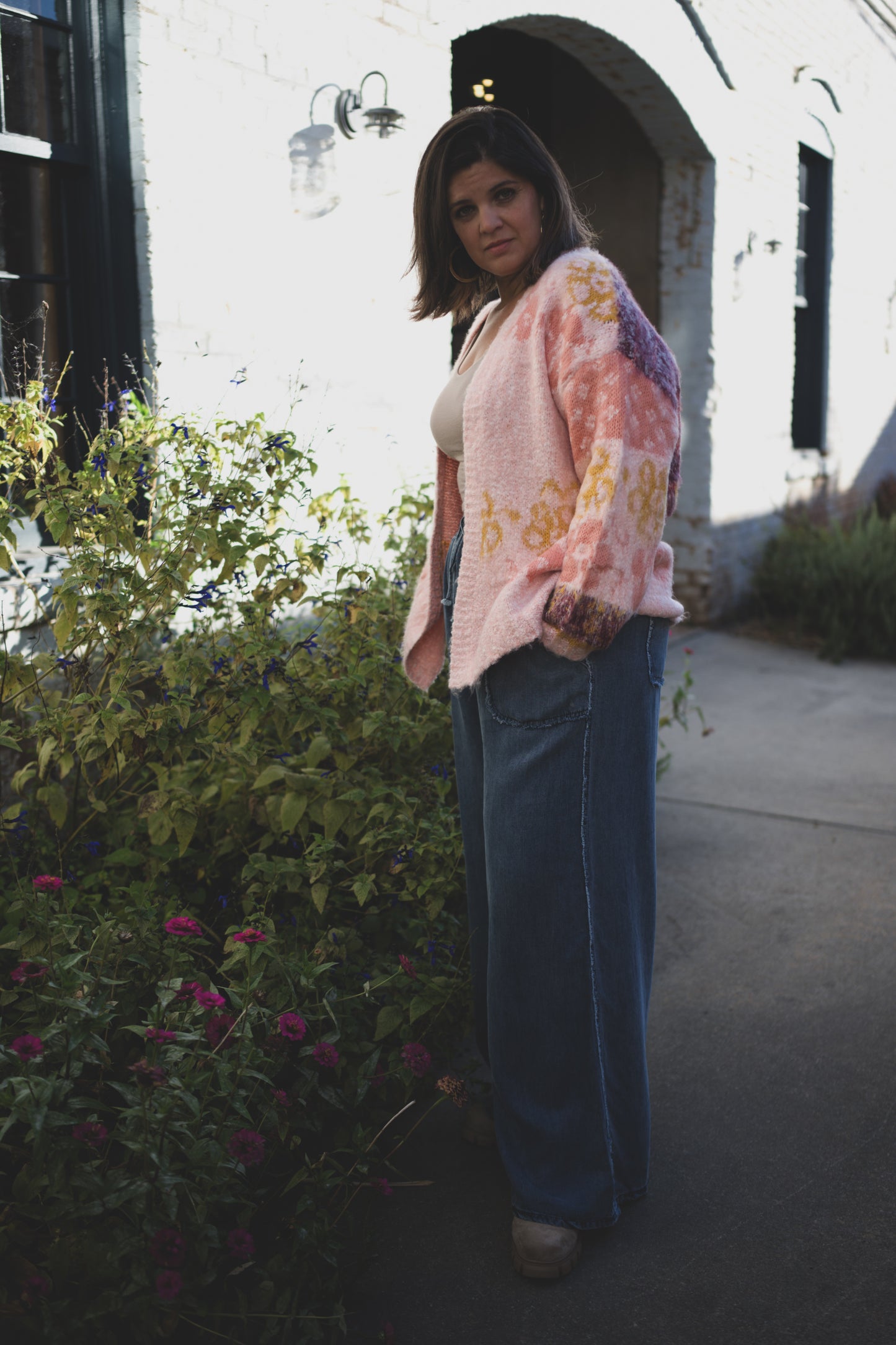 Fuzzy Floral Cardigan