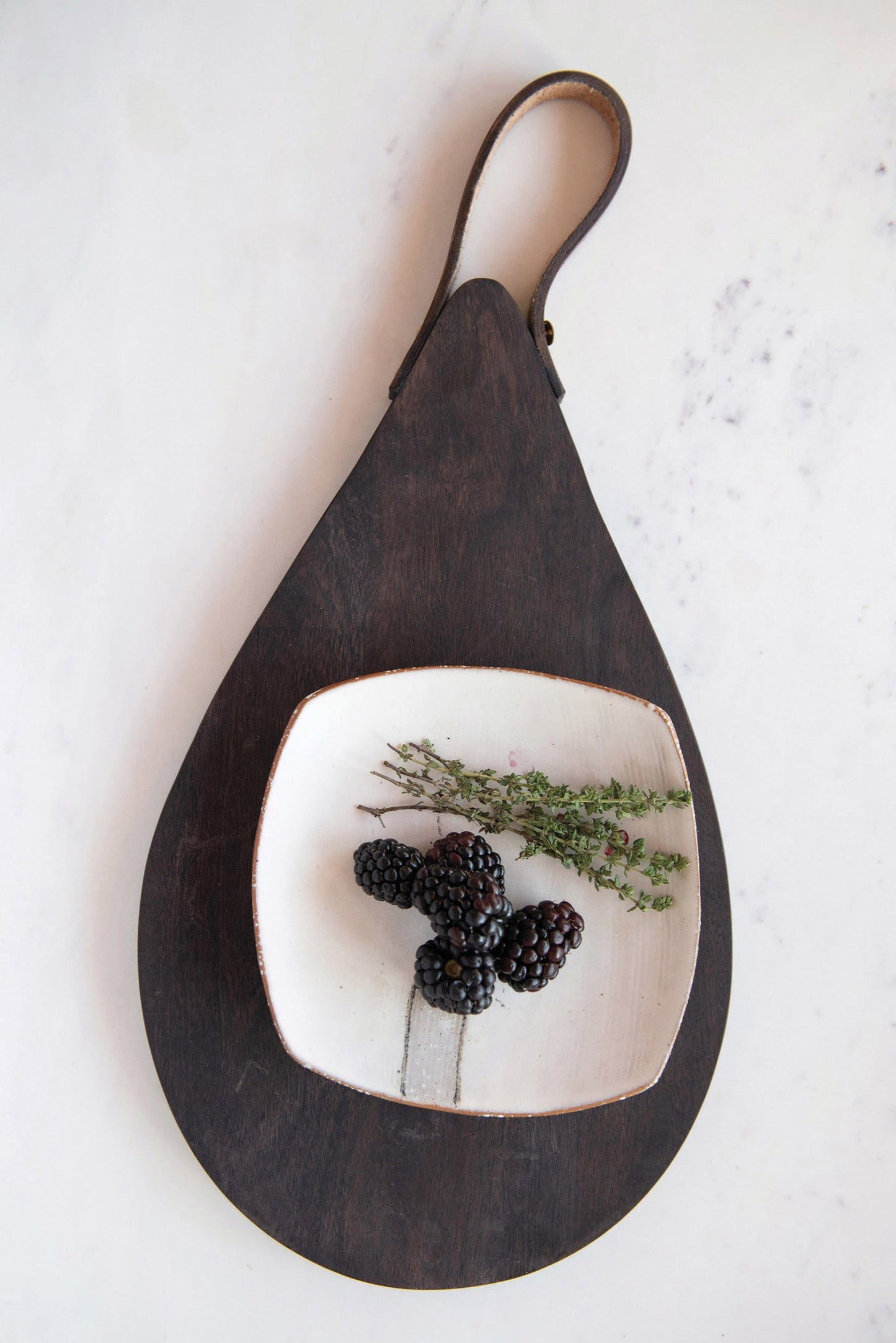 Leather Handle Cheese Board