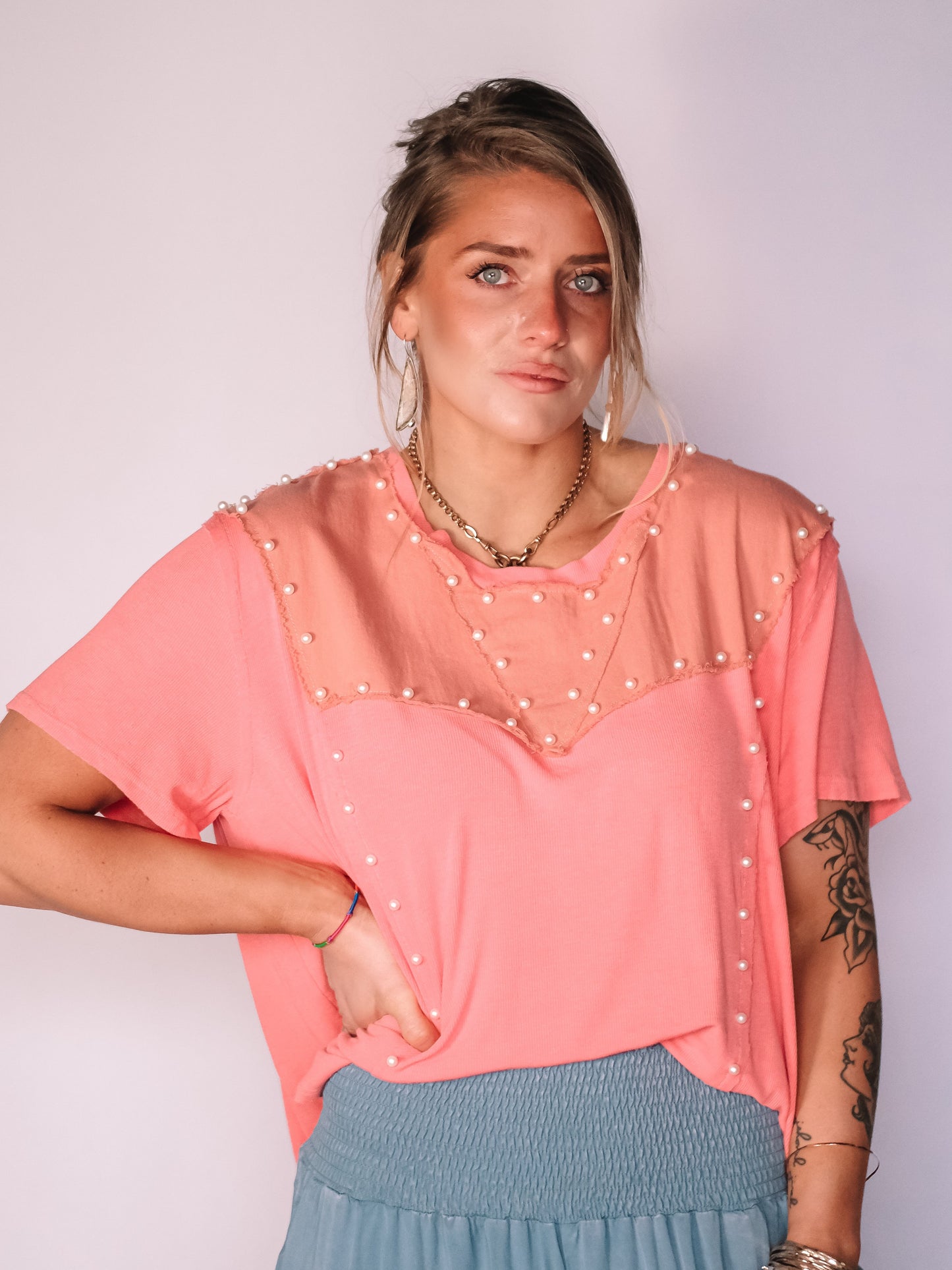 Meredith Pearl Oversized Top