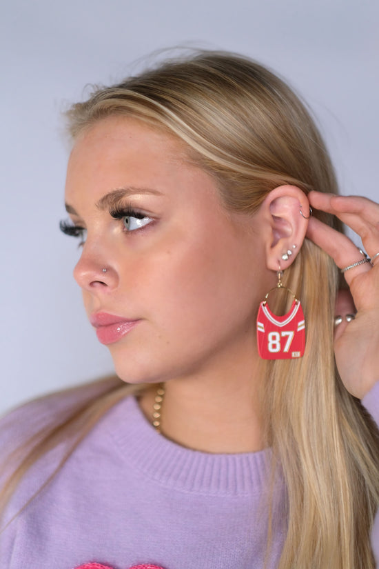 Load image into Gallery viewer, Kansas City Jersey #87 Earrings
