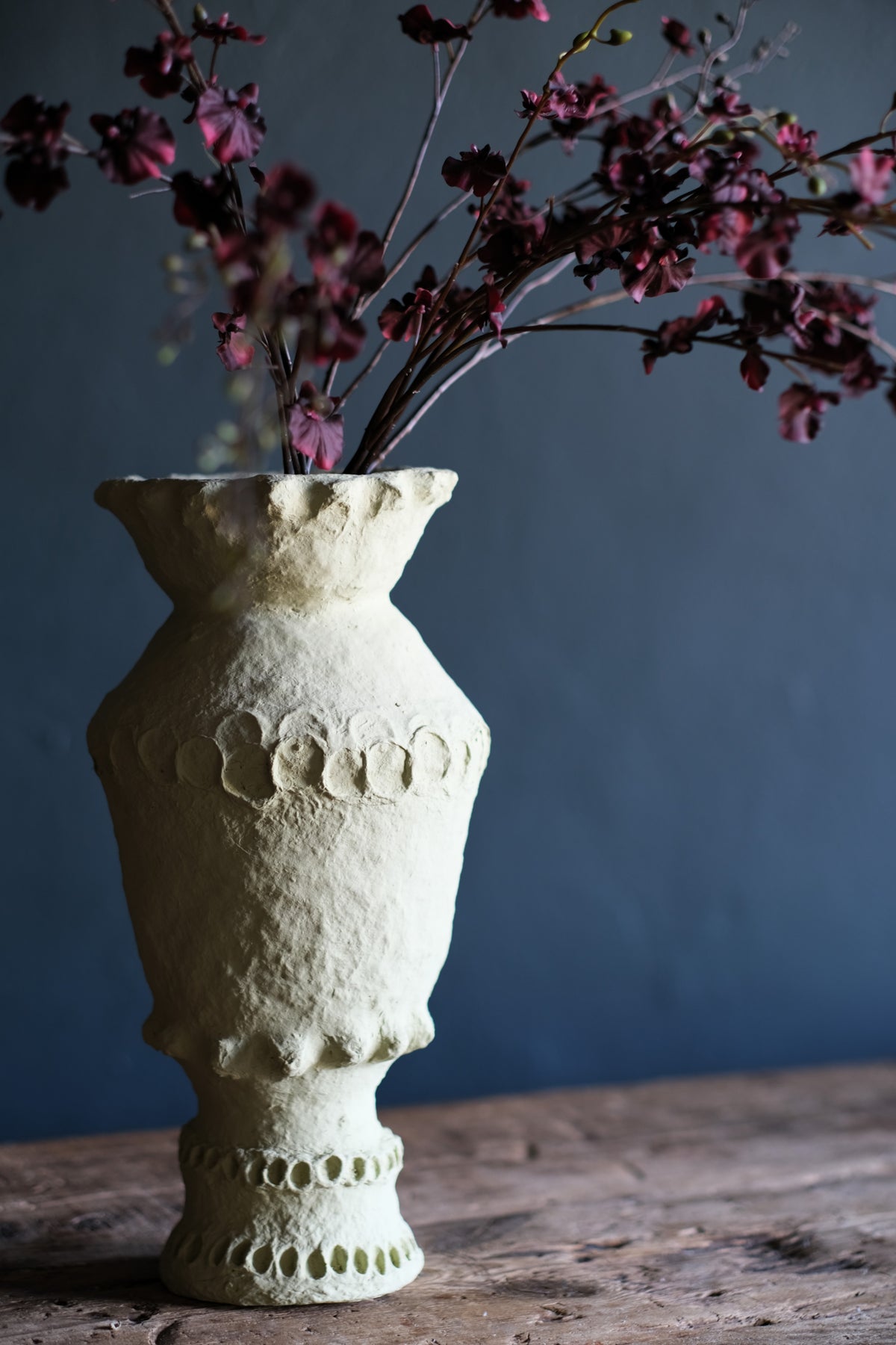 Mint Paper Mache Vase