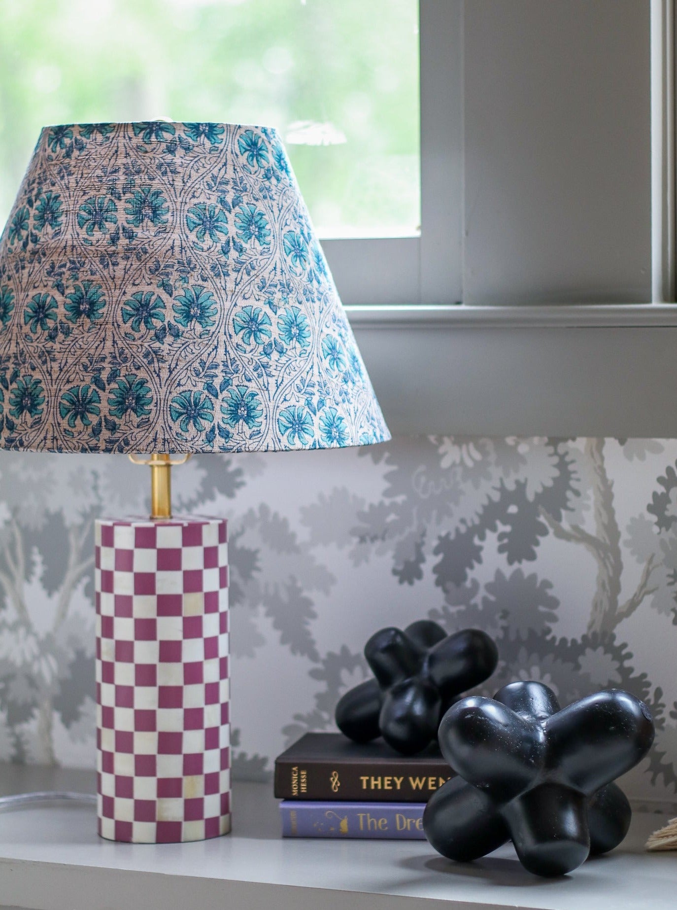 Dose of Happy Table Lamp | Blue Floral