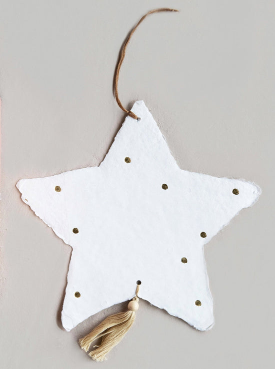 Load image into Gallery viewer, Paper Mache Star Ornament
