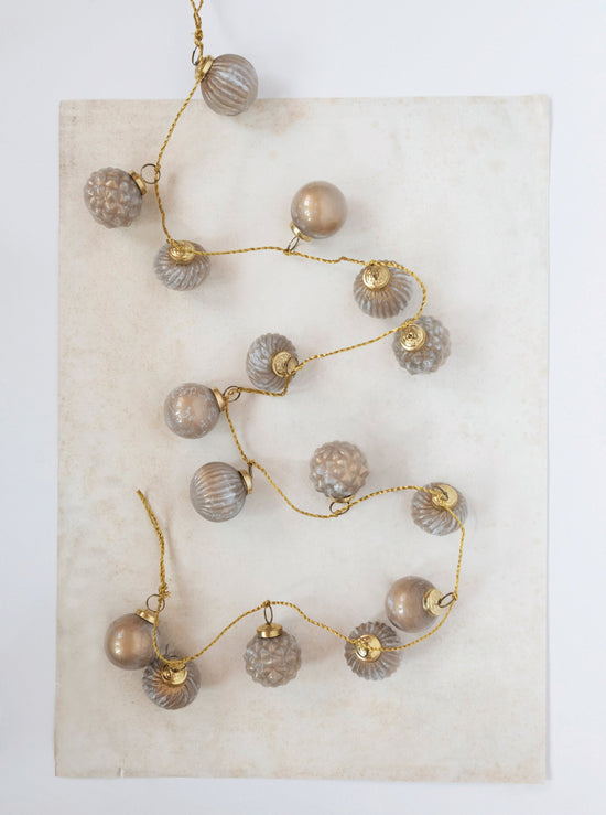 Marbled Mercury Glass Garland | Taupe