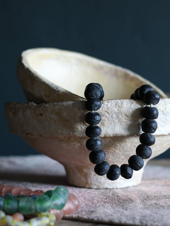 Recycled Glass Beads | Medium | Black