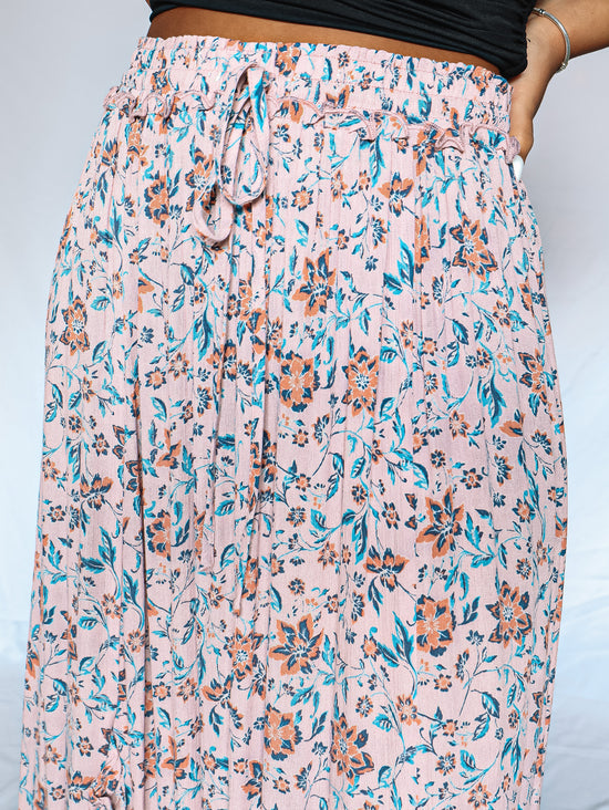 Summery Floral Gauze Skirt