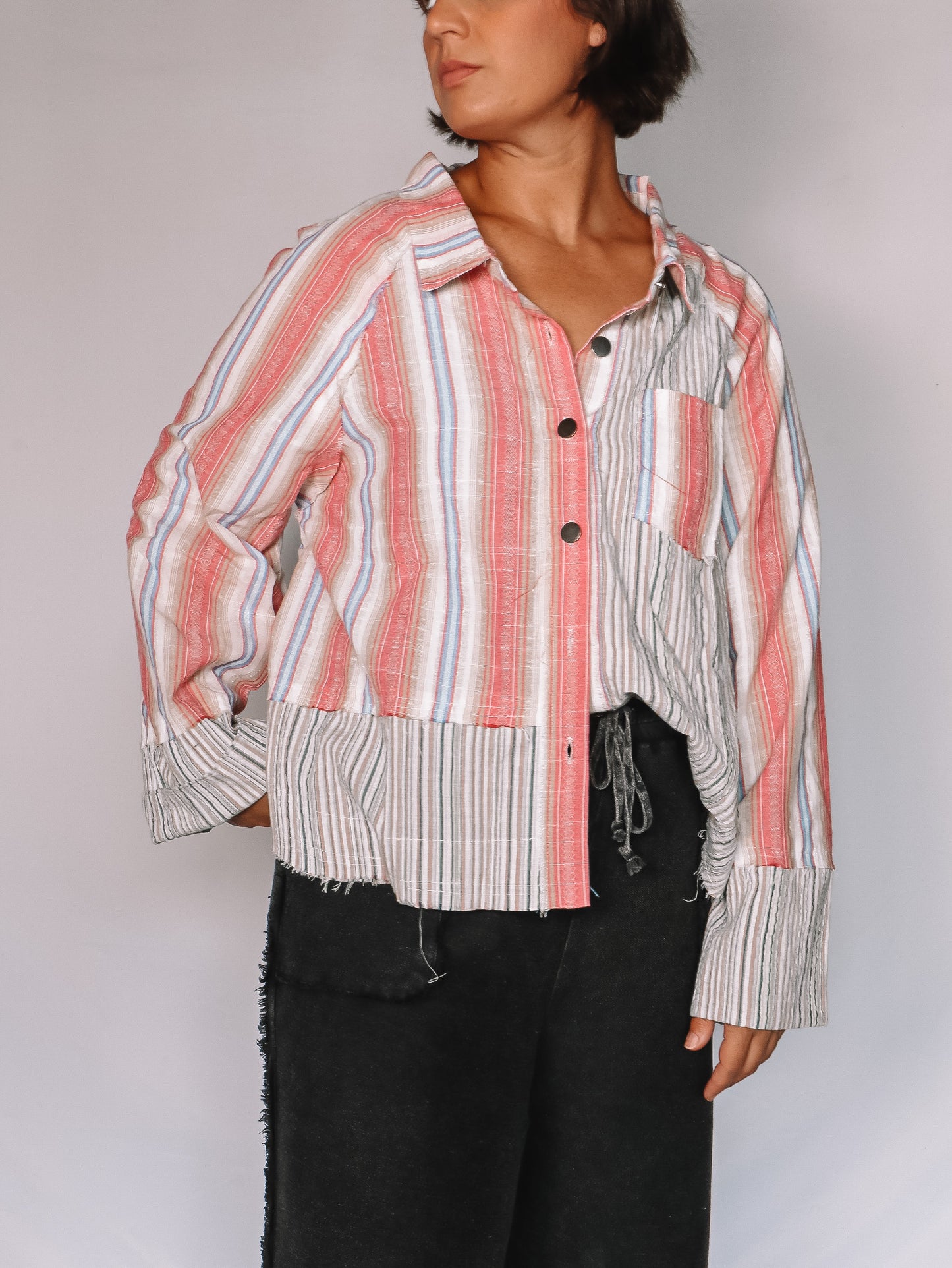 Load image into Gallery viewer, Effortless Stripes Woven Top
