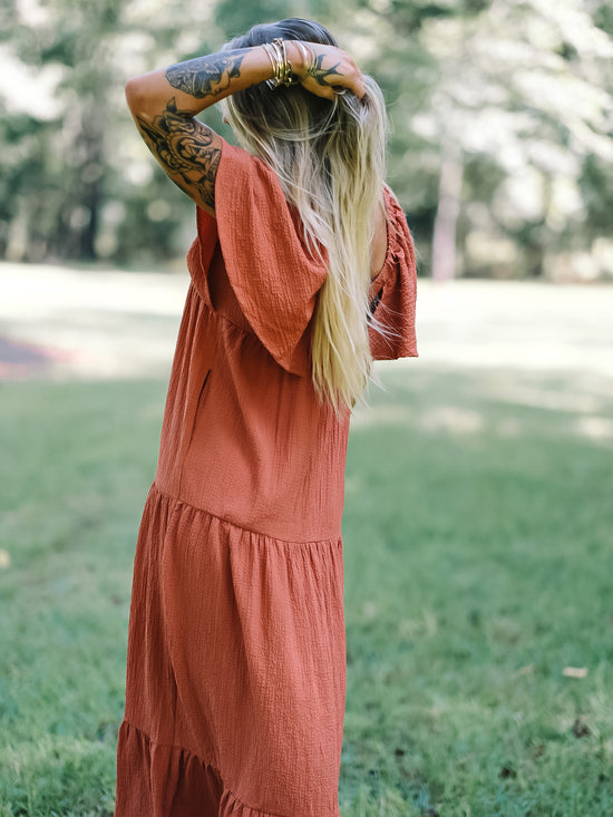 Gloria V-Neck Flared Dress