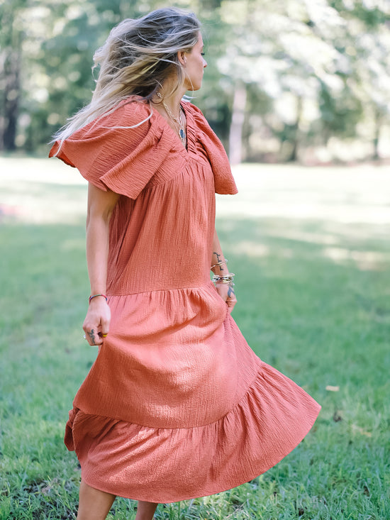 Gloria V-Neck Flared Dress