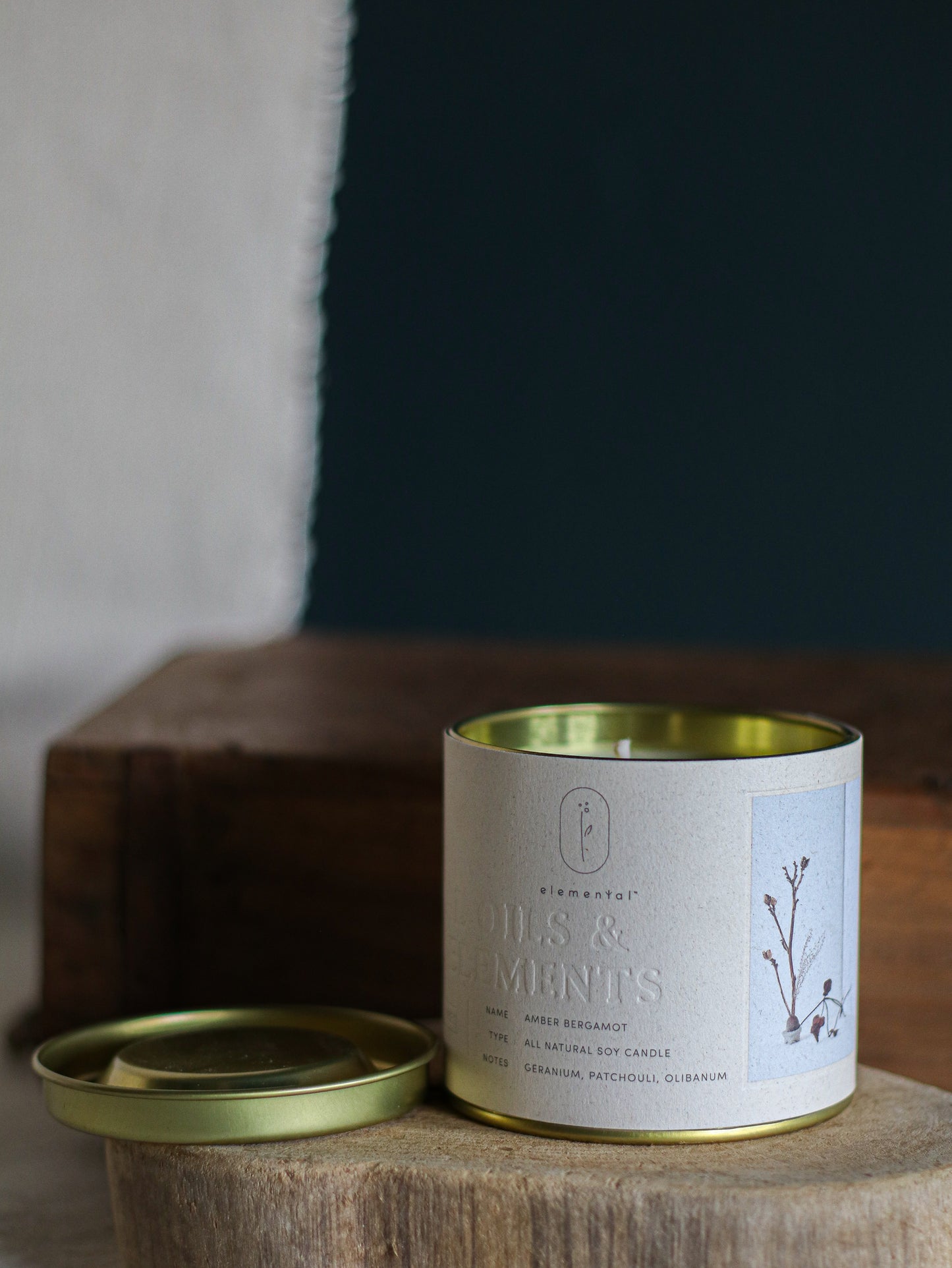 Load image into Gallery viewer, Amber Bergamot Natural Tin Candle
