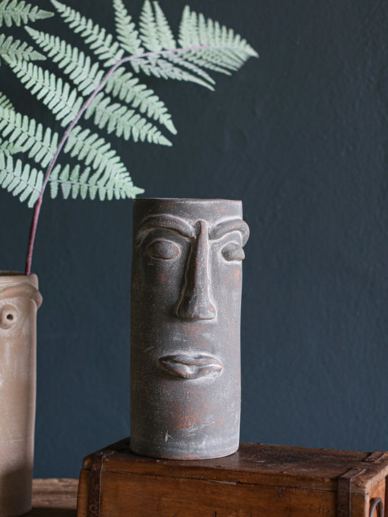 Tiki Clay Face Vase