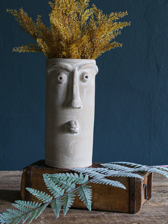 Tiki Clay Face Vase