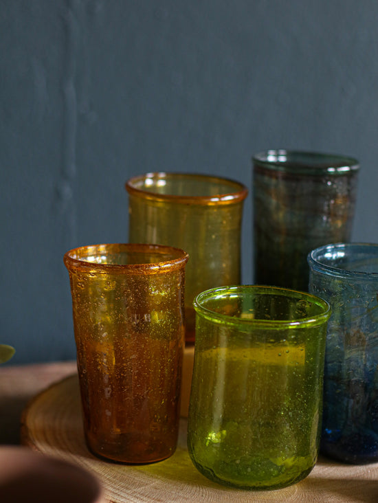 Avenue Hand-Blown Embossed Glass