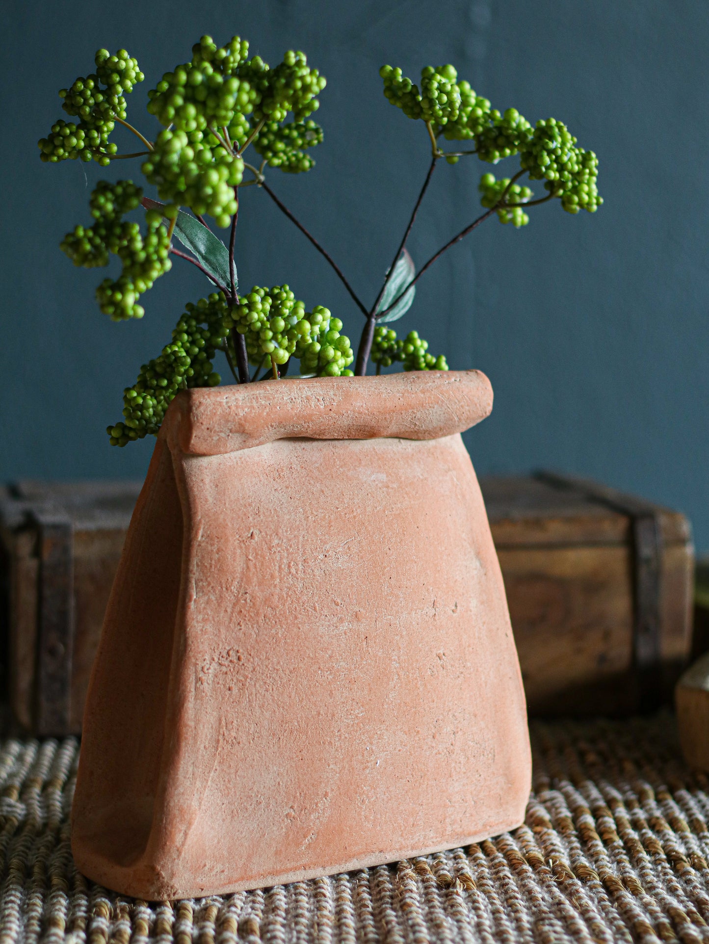 Sack Lady Clay Vase