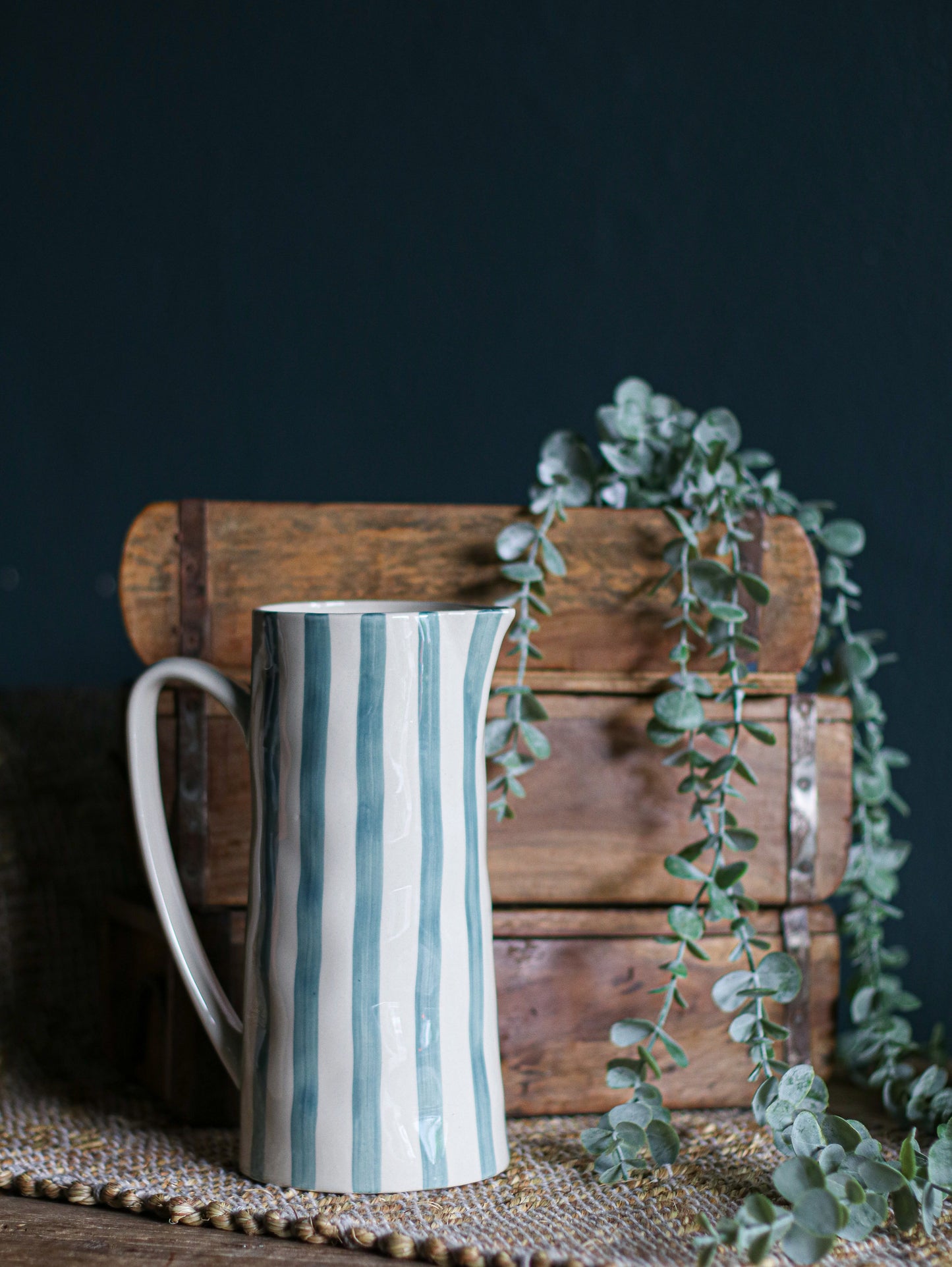 Georgie Blue Stripe Pitcher