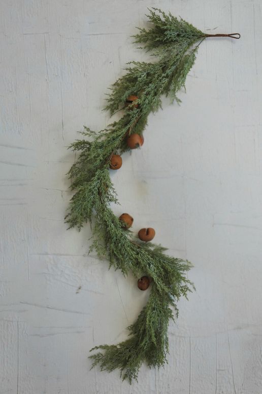 Faux Cedar Garland with Bells