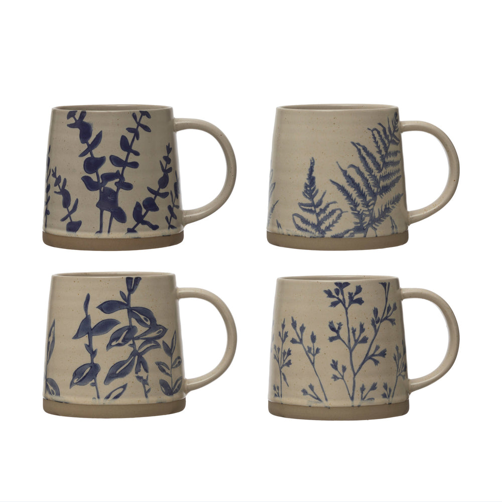 
                  
                    16 oz. Hand-Stamped Stoneware Mug w/ Botanicals, 4 Styles
                  
                