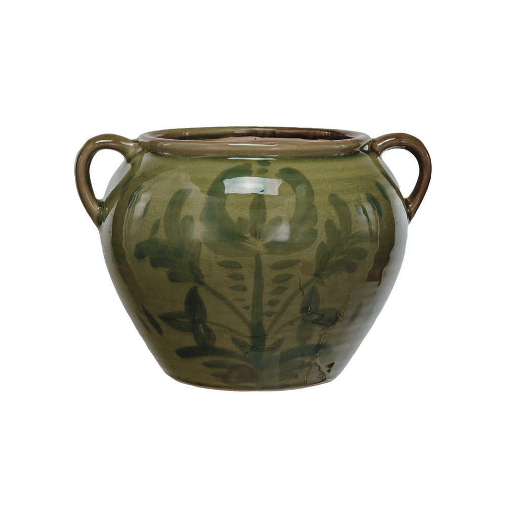 
                  
                    Hand-Painted Terra-cotta Urn w/ Handles (Each One Will Vary)
                  
                