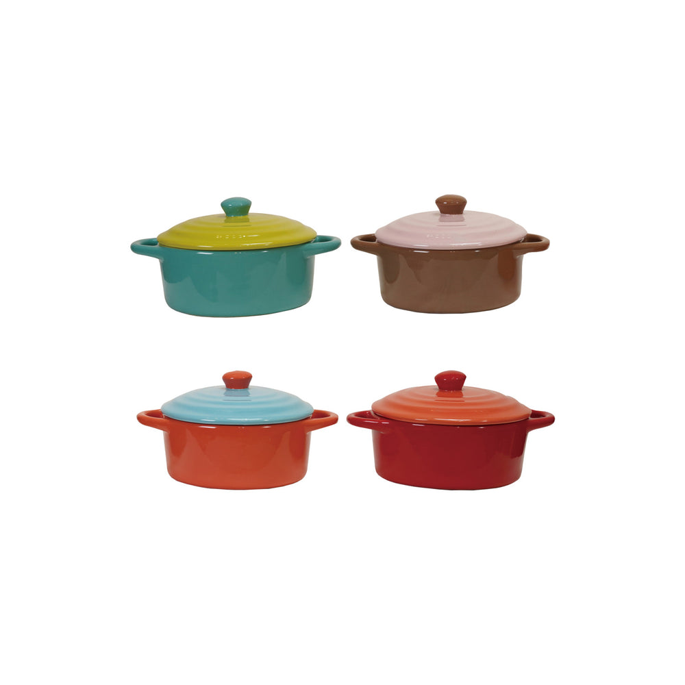 
                  
                    1-1/3 Cup Stoneware Two-Tone Baker with Lid, 4 Colors
                  
                