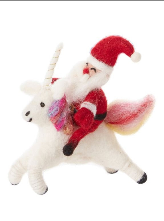 Load image into Gallery viewer, Riding Santa Ornament
