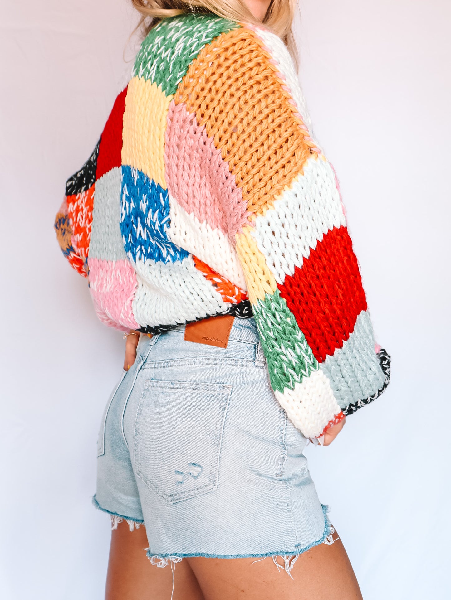 Load image into Gallery viewer, Rainbow Sweater Cardigan
