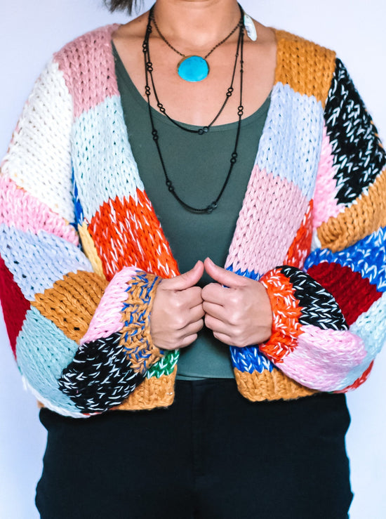 Load image into Gallery viewer, Rainbow Sweater Cardigan
