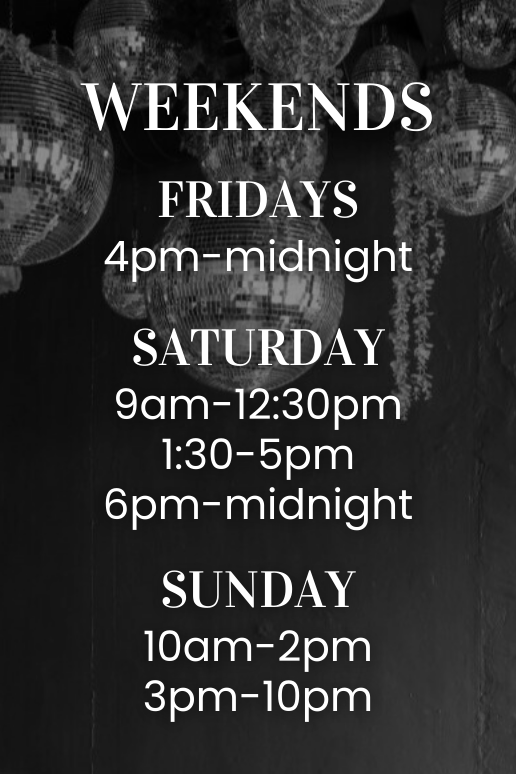 Weekends 4am Weekend Timeslots – AddisonsWonderland