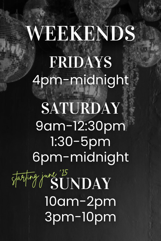 Weekend Timeslots