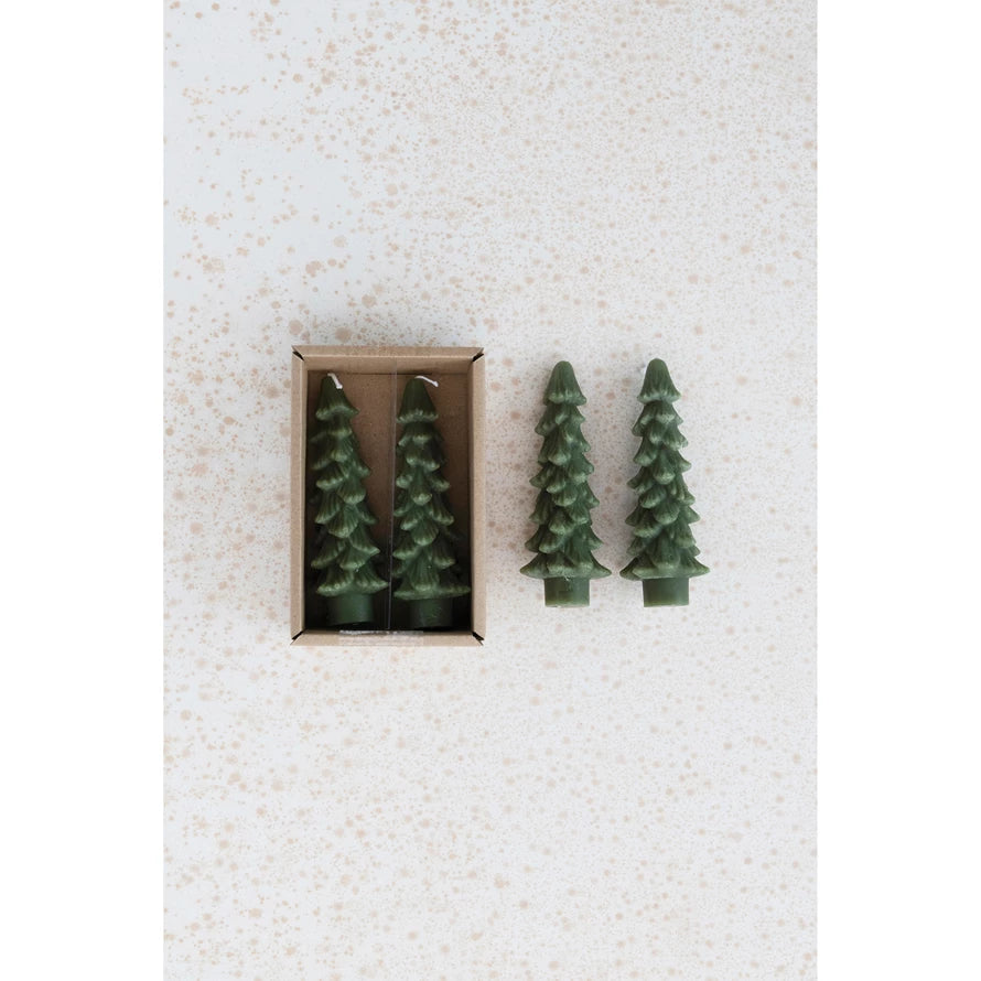 Green Tree Tapered Candle | 5"