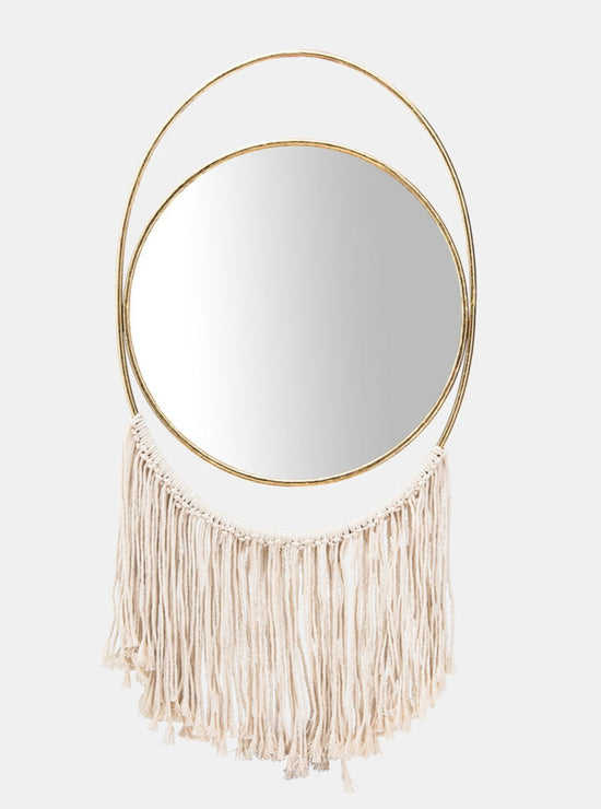 Load image into Gallery viewer, Gold Fringe Mirror
