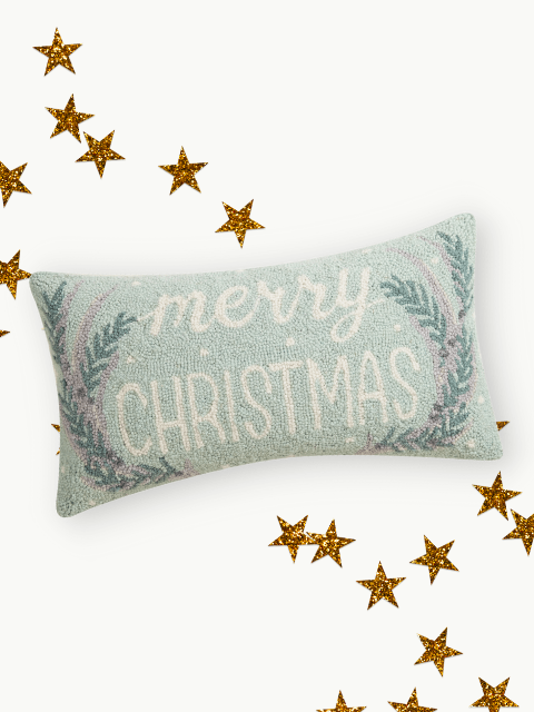 Antler Merry Christmas Hook Pillow